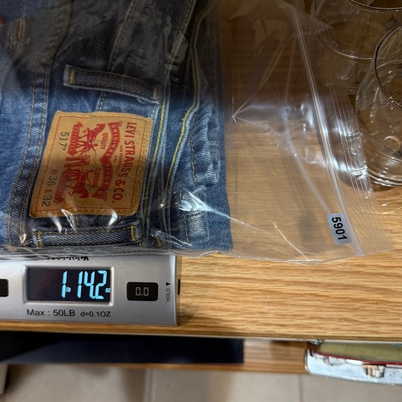 Levis 517 Mens Bootcut Jeans 36x32 Medium Wash Blue Slim Fit Denim 00517-4891 - Picture 8 of 8